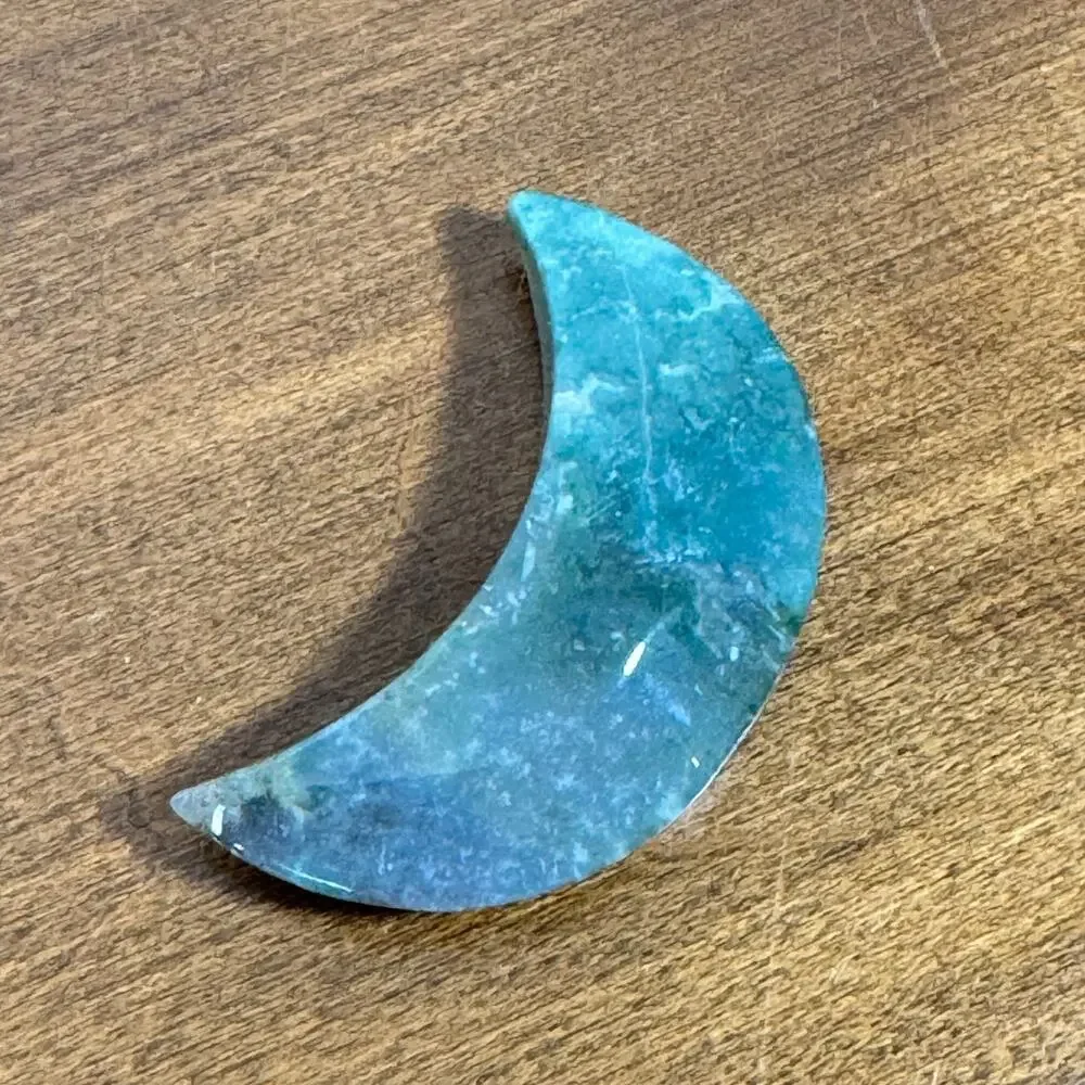 2.5in Gemstone Crescent Moon DIY Jewelry Wrapping Natural Stone Blue Purple